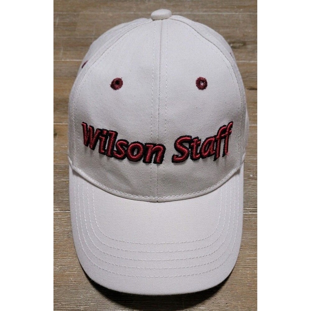 Wilson Staff Authentic Golf Gear Adjustable Hat Cap OSFM Beige Cream Golfing